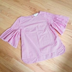 NWOT Vineyard Vines Seersucker Stripe Flutter Sleeve Top